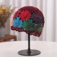 thumbnail image 5 of Hsqqdc 1 Piece Vintage Flower Crochet Hollow Beanie Hat for Women, Lightweight Elastic Breathable Knit Skull Cap, 5 of 7