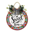 thumbnail image 1 of Home Sweet Home Door Sign Home Decor Round Wood Wreaths Wall Hanging Sign Farmhouse Porch Sign Front Door Decoration for Housewarming Gift All Seasons Holiday,11In, 1 of 5