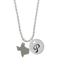 thumbnail image 1 of Delight Jewelry Stainless Steel Texas - Silvertone Script Initial Disc - P - Charm Necklace, 20"+3", 1 of 4