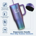thumbnail image 5 of IRON °FLASK Co-Pilot Insulated Mug w/Straw & Flip Cap Lids - Cup Holder Bottle for Hot, Cold Drink - Leak-Proof - Water, Coffee Portable Travel Mug - Aurora, 40 Oz, 5 of 8