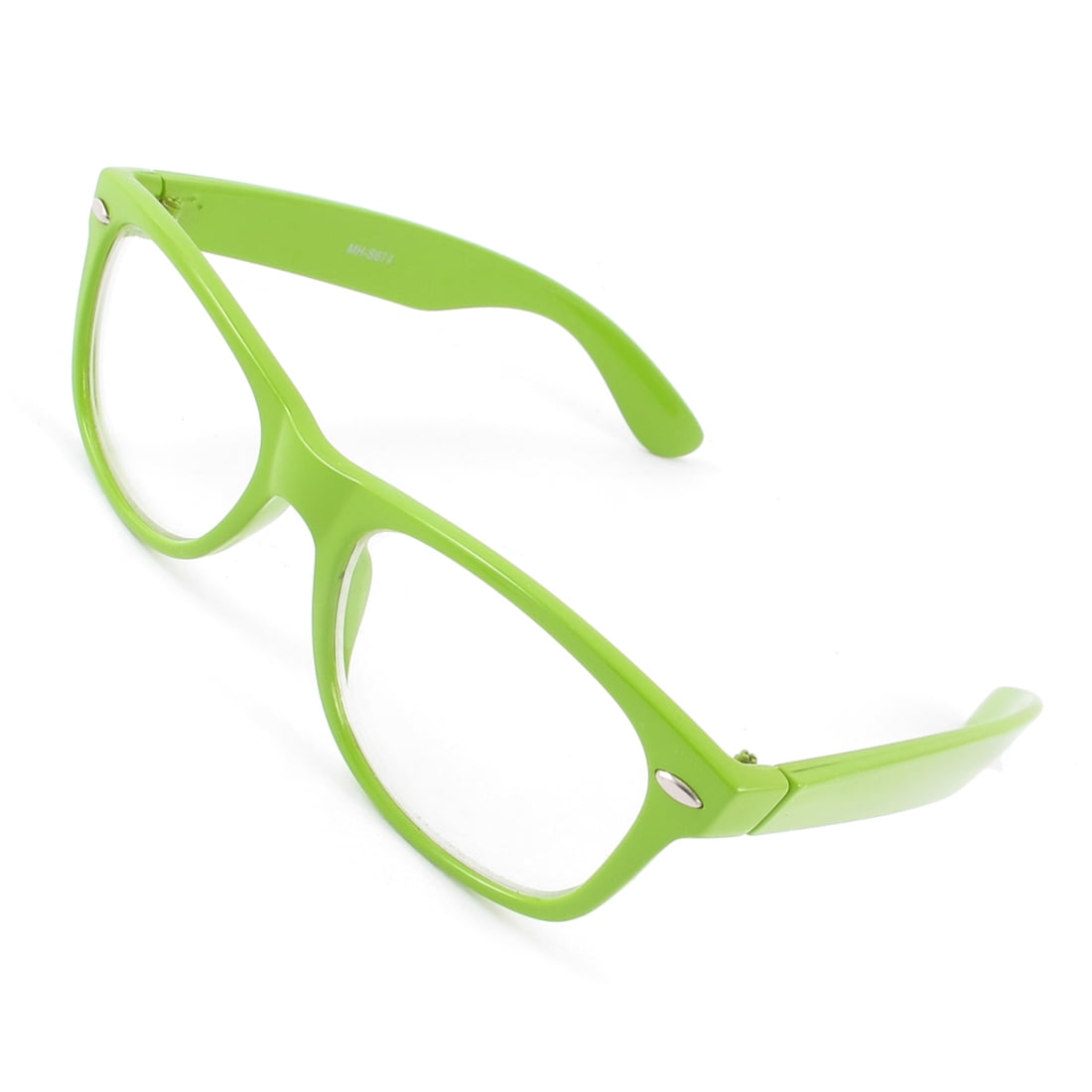 Green Unisex Full Rims Single Bridge Clear Lens Plain Glasses Eyeglass
