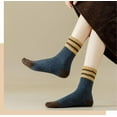 thumbnail image 6 of YooGuoGuo Preppy Wool Socks for Women Vintage Striped Ankle Fuzzy Socks Thick Ribbed Knit Winter Socks Japanese Fairycore Socks, 6 of 7