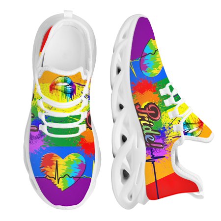 

Woman Fashion Vulcanize Shoes LGBT Pride Tie Dye Pattern Ladies Mesh Breathable Sneakers 2024 Autumn Platform Shoes