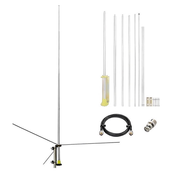 5.2meters 27MHz CB Base Antenna Ham Radio Base Station Antennas Kit with 10meter Cable PL-259 BNC for Home Cobra Uniden Bearcat Mobile Ham CB Two Way Radio