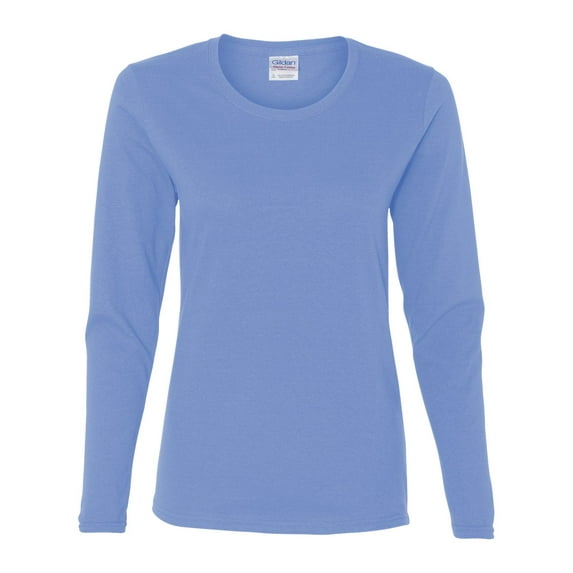 Gildan Heavy Cotton T-Shirt for Women Long Sleeve Scoop Neck Fit Cotton Shirt