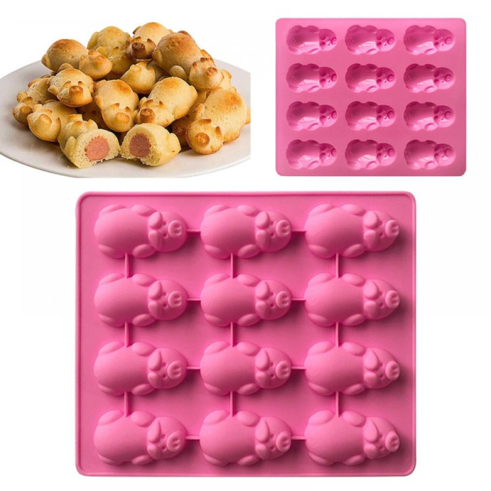 Funny Pig Shaped Mold 15 Holes Silicone Soap Candy Fondant Chocolate Moulds New 