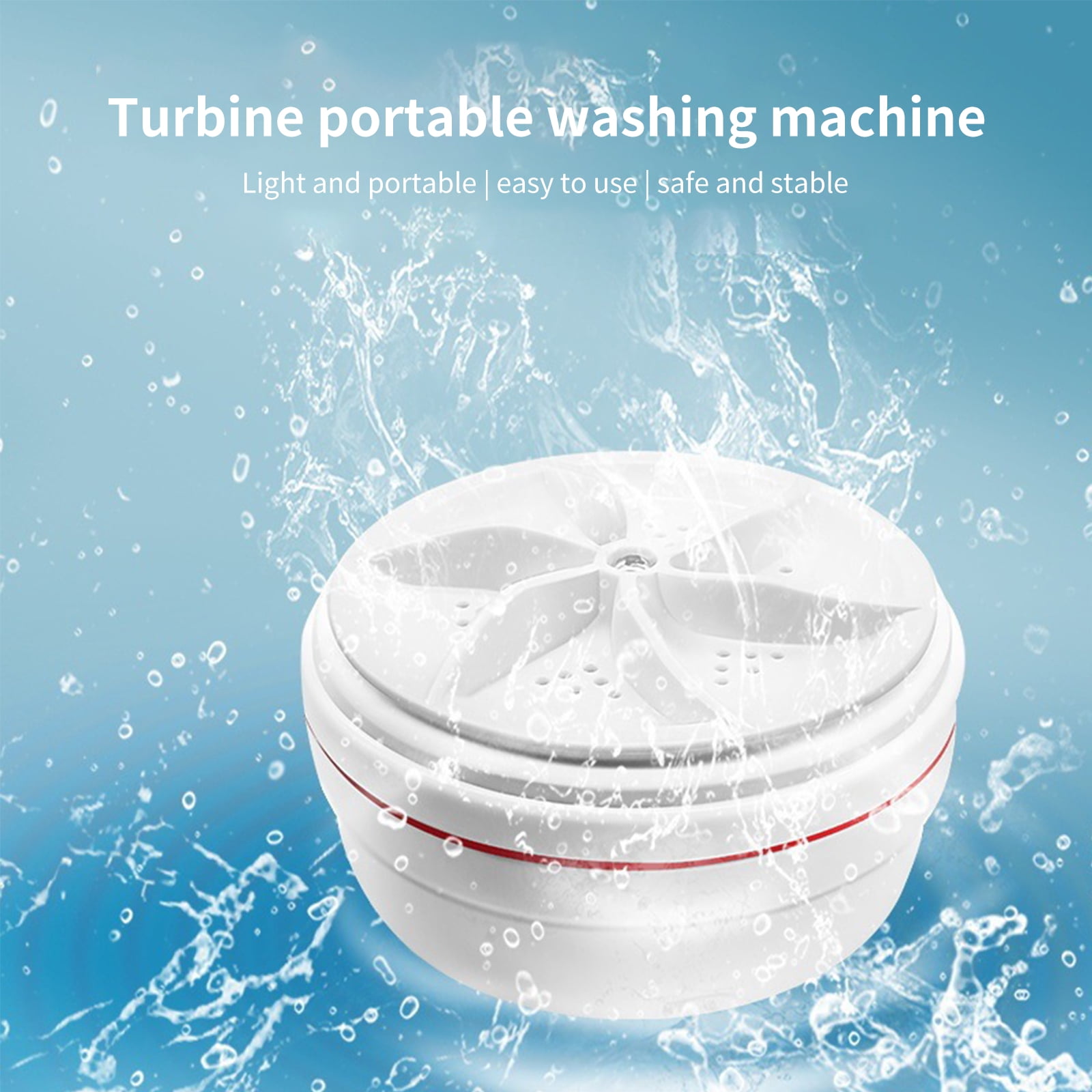 MATHOWAL High Power 30wUltrasound Turbo Washer Portable Laundry Fold