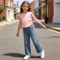 thumbnail image 6 of Fnooota Girls T Shirts, Crew Neck Fashion Summer Flutter Sleeve Kids Tees Pink Size 10, 6 of 6