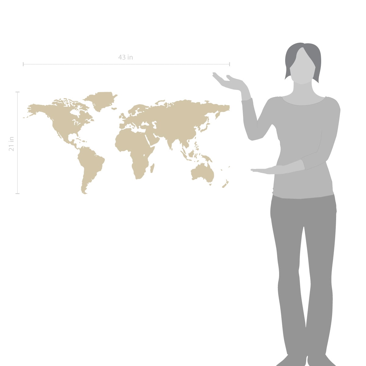 World Map Wall Art Earth Atlas Decal Sticker