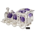 thumbnail image 4 of Matashi Silver Plated Train Ornament with Lavender Crystal Accents Decorative Tabletop Showpiece – Single Piece, 4 of 5