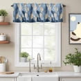 thumbnail image 2 of Gold White Feather Valance Curtain Modern Window Valances Rod Pocket Short Curtains Window Treatments for Kitchen Bedroom Bathroom Laundry 60" x 18", 2 of 9