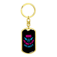thumbnail image 4 of Born to Fly Mom Stainless Steel or 18k Gold Premium Swivel Dog Tag Keychain, 4 of 16