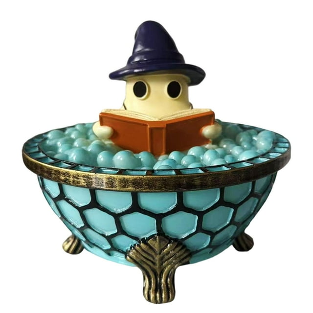 Lámpara de baño de burbujas con forma de fantasma, lámpara de noche de resina, adorno espeluznante y adorable, decoración de Halloween S