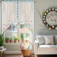 thumbnail image 3 of Happy Easter Swag Valance Curtains Plaid Rabbit Flower Blue Plaid Background Rod Pocket Swag Curtains Small Window Treatments for Kitchen Bathroom Bedroom 36" W x 45" L, 2 Panels, 3 of 9