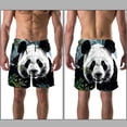 thumbnail image 3 of luoweisi Men's Beach Shorts Quick Dry Swim Trunks with Mesh Lining Panda S, 3 of 5