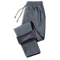 thumbnail image 2 of HKYNLAG Mens Sweatpants Winter Fleece Lined Thermal Jogger Pants Drawstring with Zipper Pockets Lightweight Athletic Pants Gray 2XL, 2 of 3