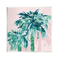 Stupell Industries Modern Green & Pink Palms Botanical & Floral Painting Unframed Art Print Wall Art, 12 x 12