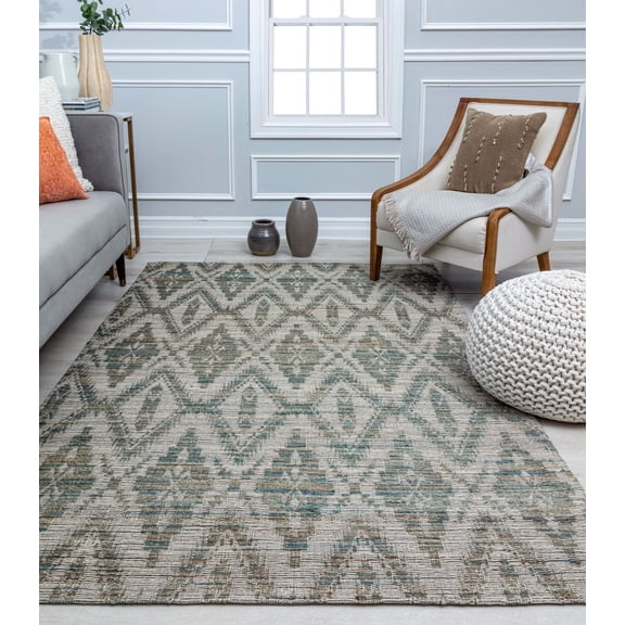 Rugs America GN15A Top Ikat Diamond Modern Brown Area Rug, 5’0”x7’0”