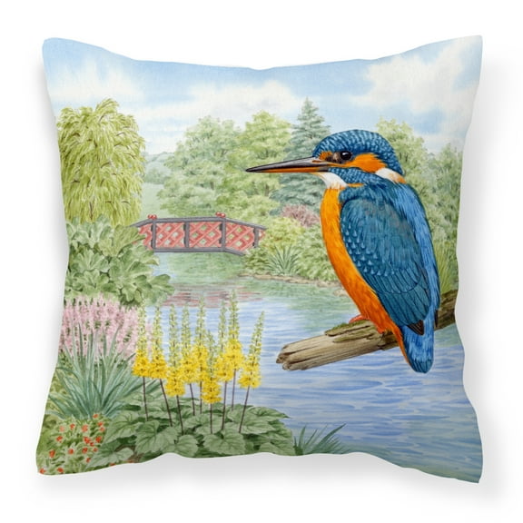 Carolines Treasures ASAD0692PW1818 Kingfisher by Sarah Adams Canvas Decorative Pillow  18H x18W multicolor