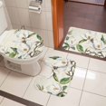 thumbnail image 4 of Botanical Flowers Bath Mat 3 Piece Bathroom Rug Set, Vintage Rustic White Floral Leaves Non Slip Bath Rug Contour Mat and Toilet Lid Cover, Absorbent Shower Mats Soft Bath Rugs and Mats Sets, 4 of 8