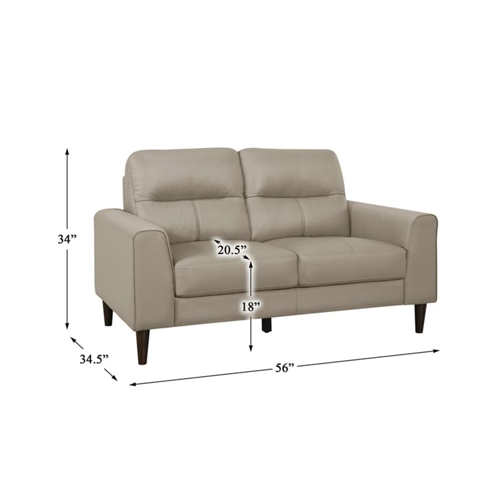 Lexicon Lewes Leather Match Loveseat in Latte