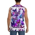 thumbnail image 4 of Fotbe Men's Flying Butterflies Print Men's Sleeveless Muscle Tank Tops Casual T-Shirts for Gym Workout Beach-Medium, 4 of 8