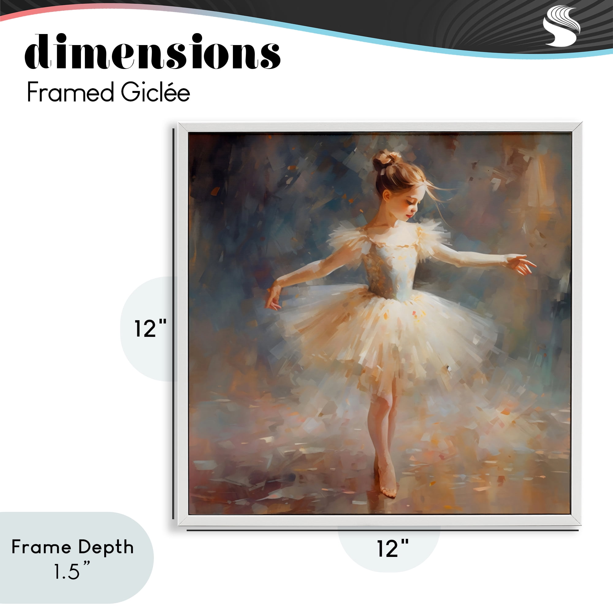 Stupell Industries Ballerina In White Tutu White Framed Giclee Art, design by Creative Studio