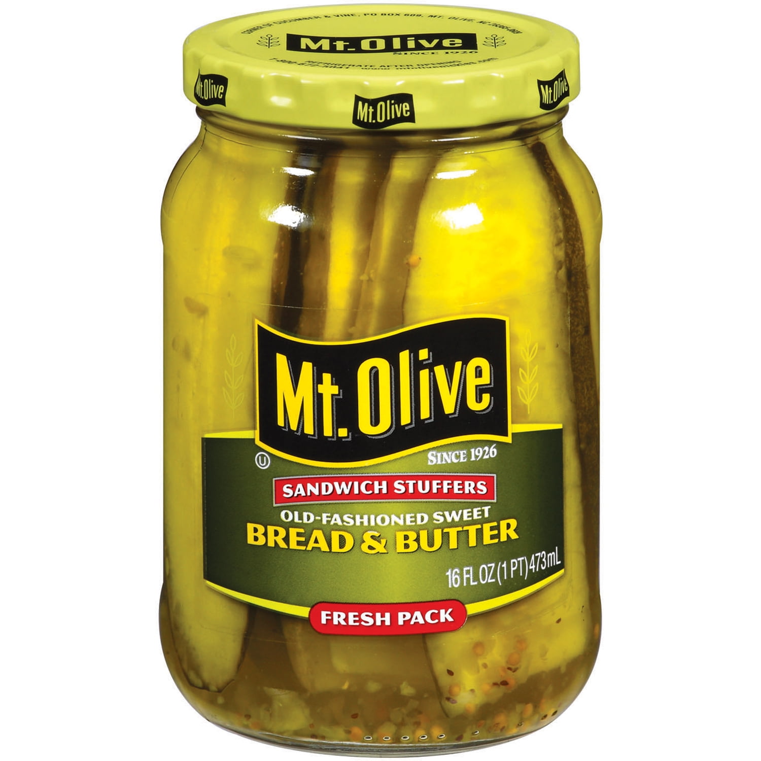 Mt. Olive Bread & Butter Old-Fashioned Sweet Sandwich Stuffers Fresh Pack Pickles 16 fl.... by Mt Olive Pickles