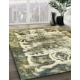 thumbnail image 3 of Ahgly Company Machine Washable Indoor Round Abstract Dark Moccasin Green Area Rugs, 3' Round, 3 of 7