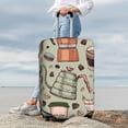 thumbnail image 4 of Uemuo Coffee Makers Macaroons Chocolate Printed Washable Luggage Cover - Fashion Suitcase Protector Fits 18-32 Inch Luggage -Small, 4 of 9
