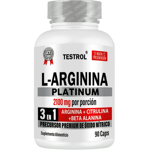 L-Arginina 2100mg Platinum Testrol 3 en 1 90 Capsulas Testrol Platinum |  Bodega Aurrera en lnea