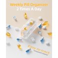thumbnail image 3 of AM PM Pill Organizer Times A Day Day Pill Box Weekly Pill Organizer Travel with Separate Container Portable Daily Medicine Planner Dispenser Case for Vitamin Fish Oils Supplements, 3 of 9