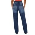 thumbnail image 6 of hoksml Women's High Waisted Pull On Jeans Stretch Denim Pants Casual Straight Leg Comfy Bottoms, 6 of 8
