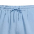 thumbnail image 5 of vdgthytj Mens Shorts Casual Lightweight Side Buttons Elastic Waist Drawstring Cotton Linen Beach Vacation Shorts with Pockets, 5 of 6