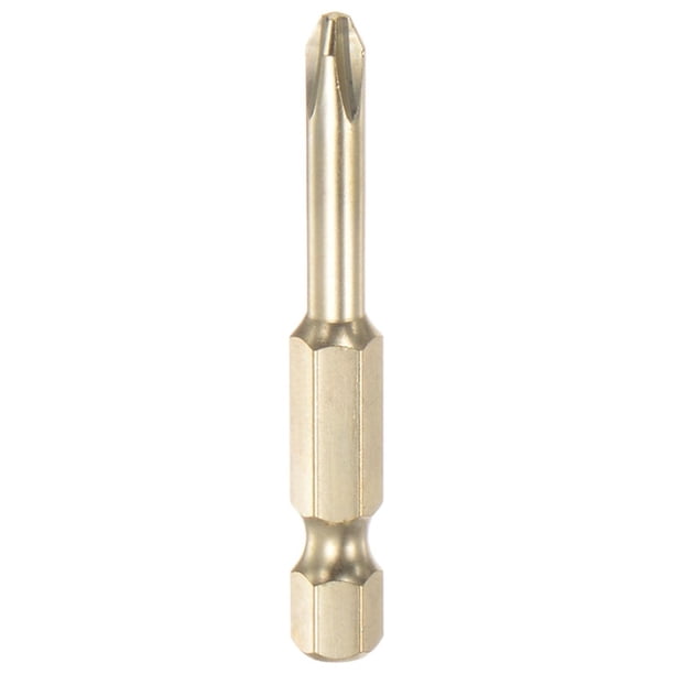 PH2 Phillips Cabeza Destornillador Taladro 2" Longitud 0.18" Diámetro 1/4 Pulgadas Hexagonal Vástago S2 Acero Magnético Cruzado Cabezal para Eléctrica Herramienta