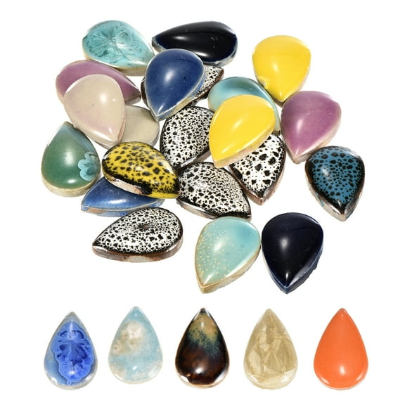 Uxcell 100g Ceramic Mosaic Tiles for Crafts Bulk, Small Raindrop Multicolor Ceramic Tiles for Mosaic Kits