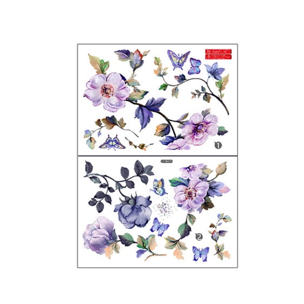Pegatina de pared de flores, decoración del hogar, creativa, bricolaje, autoadhesiva, calcomanía de pared de acuarela