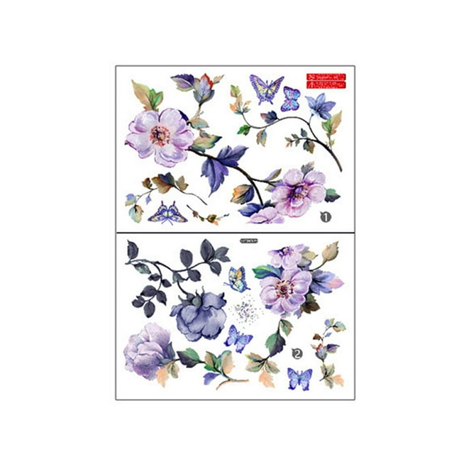 Pegatina de pared de flores, decoración del hogar, creativa, bricolaje, autoadhesiva, calcomanía de pared de acuarela