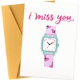 thumbnail image 1 of Tarjeta de felicitación Ethanberg diseño de reloj “Te extraño” 12,5 x 17,6 cm, 1 of 7