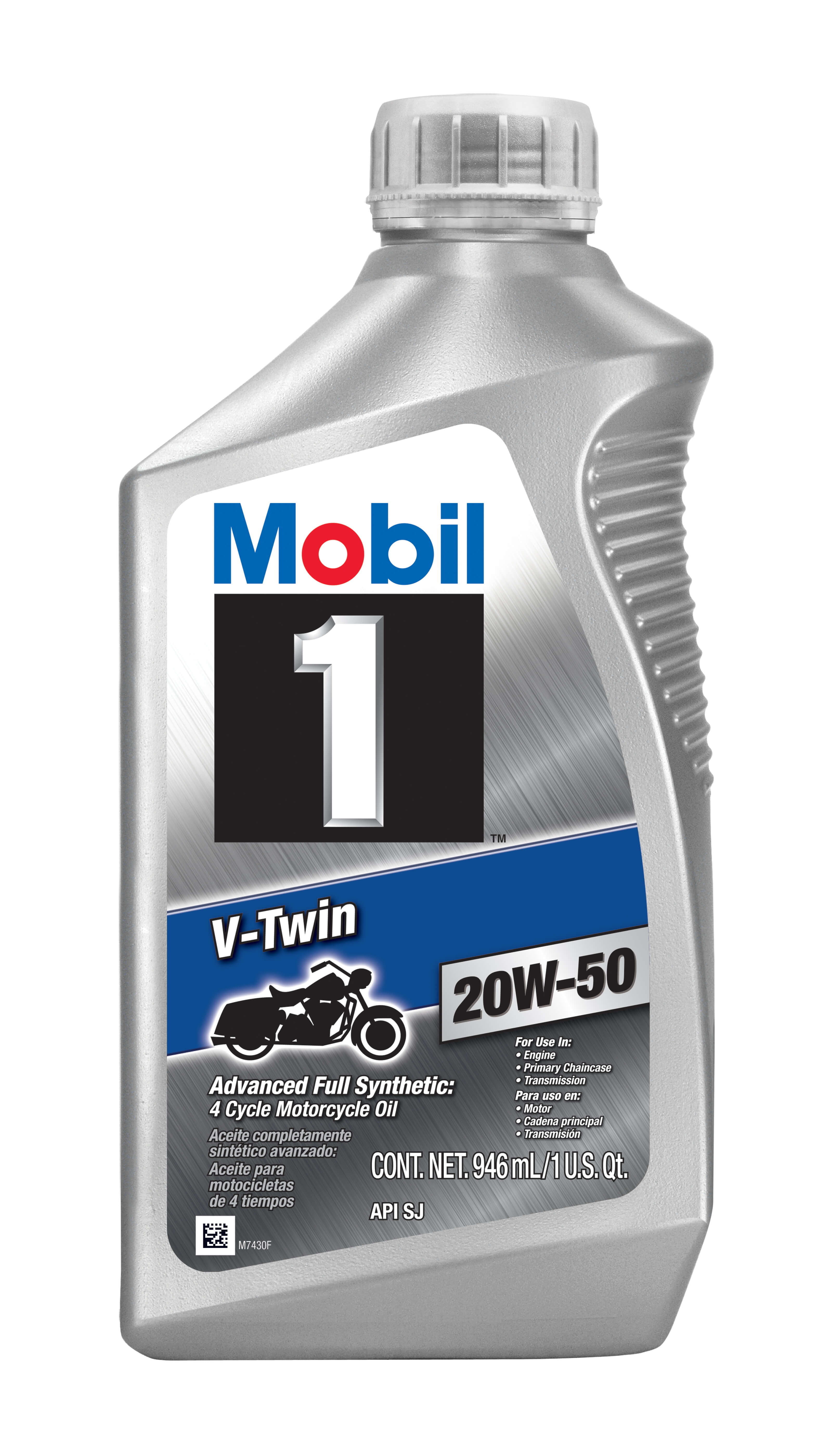 Mobil 1 VTwin Full Synthetic Motorcycle Oil 20W50, 1 Quart Walmart