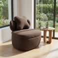 thumbnail image 1 of Fauteuil Lounge Moderne Pivotant à 360° avec Rangement – Confortable, Douillet et Doux, Design Ergonomique en Forme de Baril, Grande Capacité de Poids, Assemblage Facile – Parfait pour Salon, Chambre, Bureau – Couleur : Brun Café, 1 of 5