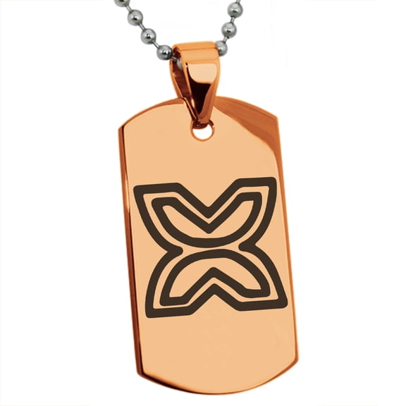 Stainless Steel Aztec Freedom Rune Engraved Dog Tag Pendant Necklace