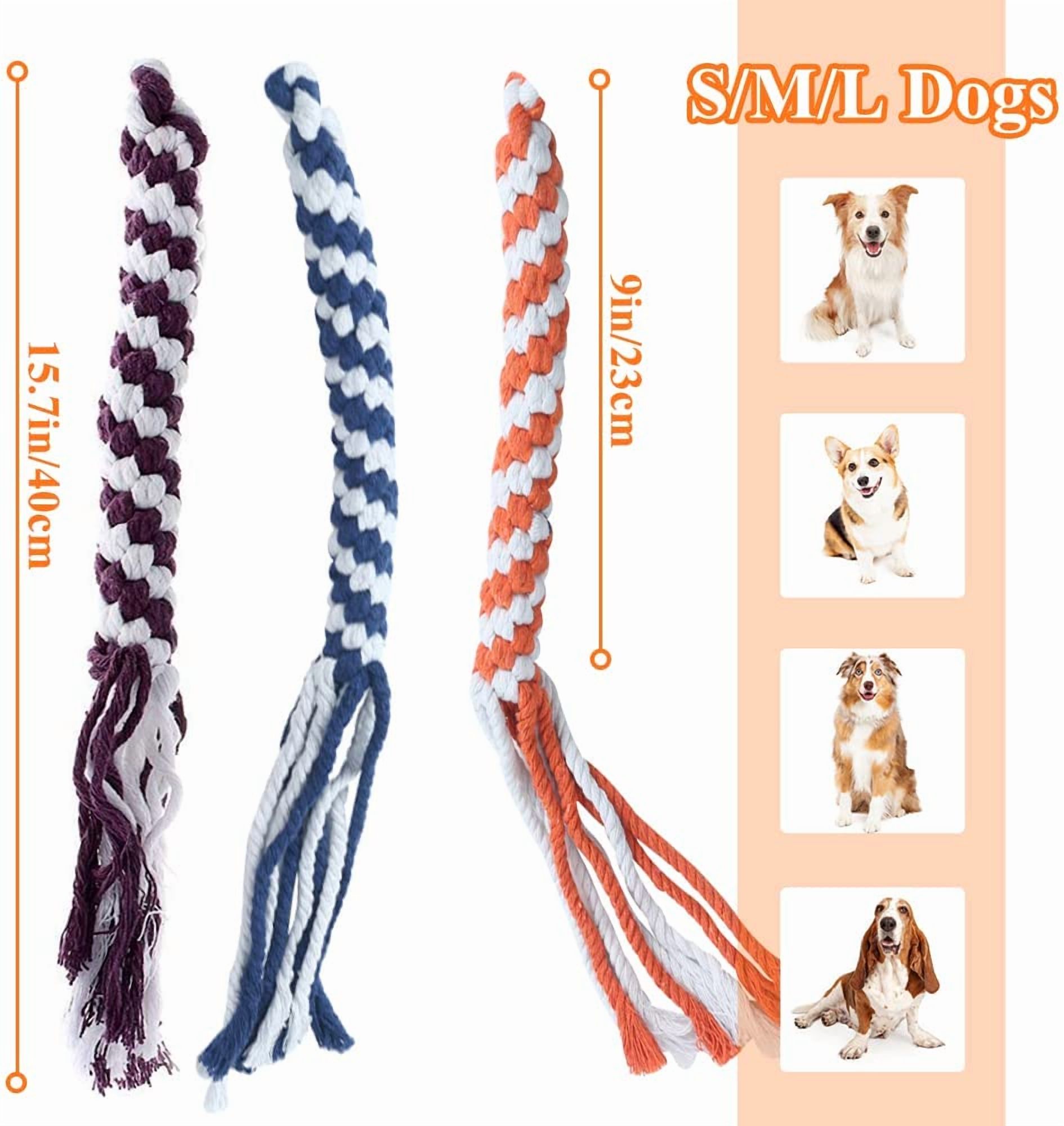 3 Pack Dog Rope Toys Dog Flirt Pole Replacement Toys Interactive Cotton Dog Toys Teething Chew Toys for Boredom Tether Lure Toy for Tug of War Braided Rope Toy to Outdoor Exercising