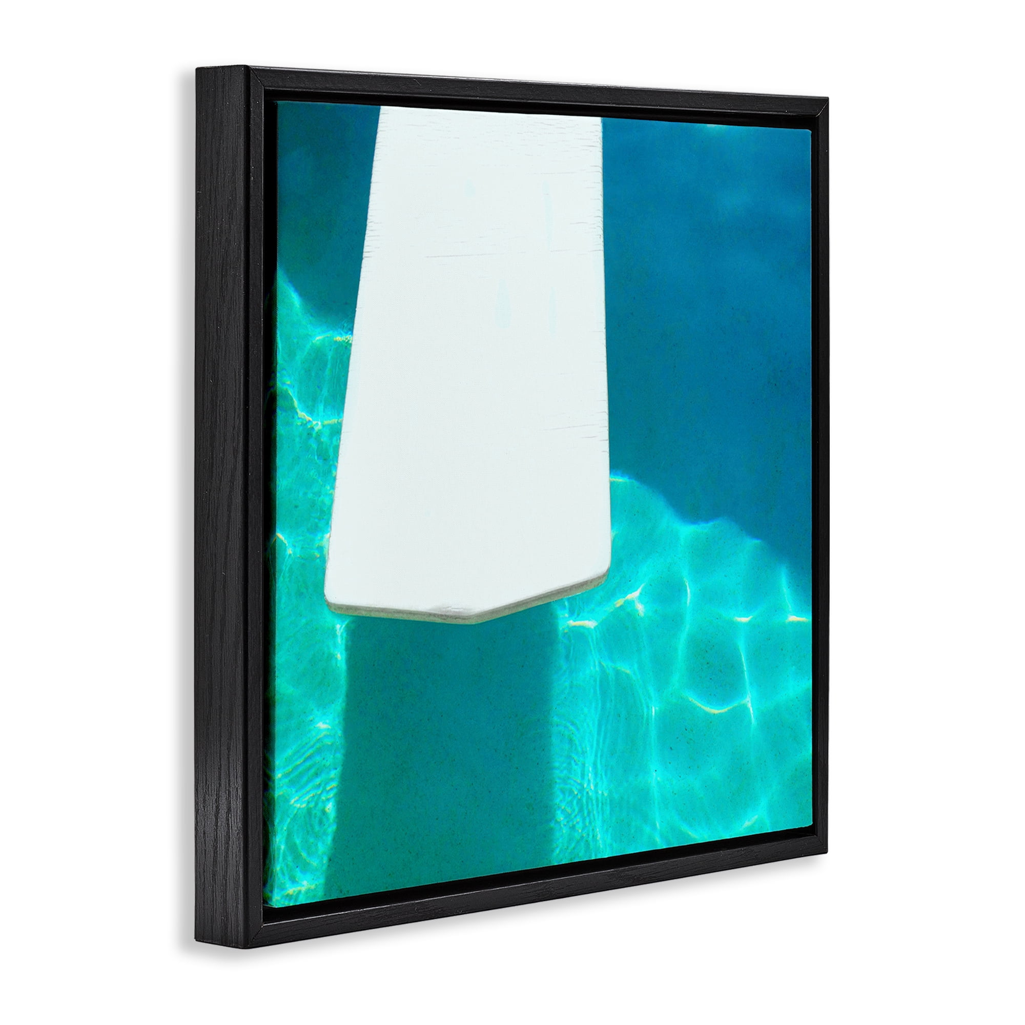 Stupell Industries Pool Diving Board Nautical & Beach Painting Black Floater Framed Canvas Art Print Wall Art, 18 x 18