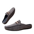 thumbnail image 7 of Mens Loafers Slippers Faux Suede Mule Slip On Memory Foam House Shoes Grey Indoor Outdoor Comfort,Size 8, 7 of 7