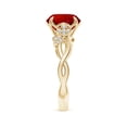 thumbnail image 4 of ANGARA Lab Grown 3.57 Ct Nature-Inspired Round Ruby Floral Engagement Ring for Women in 14K Yellow Gold (Size-9mm) | July Birthstone, Anniversary, Jewelry Gift for Women | Lab-Grown Ruby Ring, 4 of 7