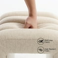 thumbnail image 4 of Flouki Ottoman Foot Stool with Channel Tufted, Small Ottoman Bench for Entryway, Modern Vanity Stool Chair, Upholstered Foot Rest Extra Seat for Living Room (Beige Linen), 4 of 15