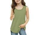 thumbnail image 2 of Splozh Girls Camisole 3-14 Years Solid Color Summer Athletic Dance Undershirts Cami Tank Tops Girls Cami Dance Tank Tops for Girls,Green,11-12 Years, 2 of 5