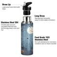 thumbnail image 3 of 1000ml Vacuum Insulated Sports Water Bottle with Foldable Straw Stainless Steel Portable Thermos Cup Cartoon Style Spider Web, 3 of 7