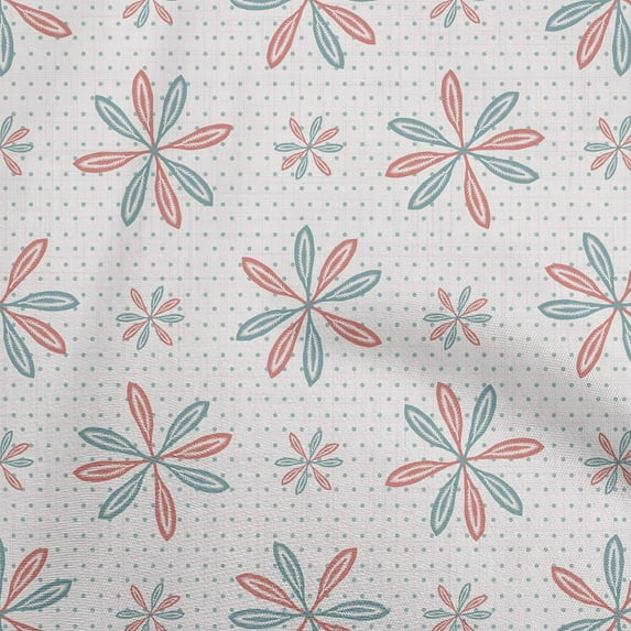 oneOone Cotton Silk Light Red Fabric Asian Block Craft Projects Decor Fabric Printed By The Yard 42 Inch Wide